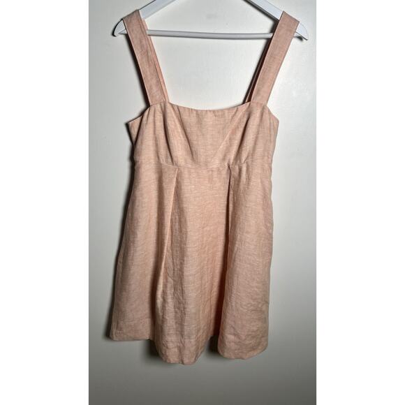 Banana Republic‎ Linen Kenza Mini Dress Babydoll Pink Size 6 Sundress NEW - Picture 4 of 14